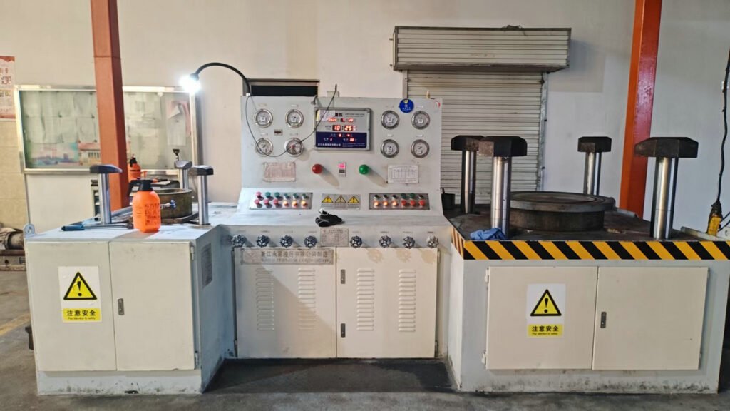 Flange butterfly valve installed in industrial pipeline with bolted flange connection