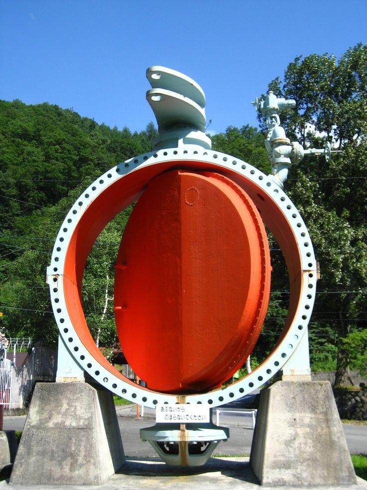 Industrial butterfly valve installed in pipeline system